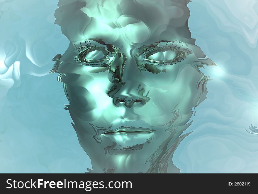 3D render of a womans face