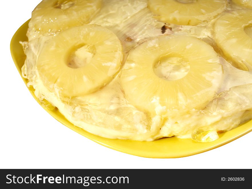 Fresh pineapple cake with cream