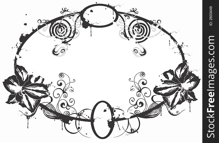 Grungy illustration of a decorative frame. Grungy illustration of a decorative frame