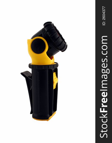 An image of a Black and Yellow flashlight