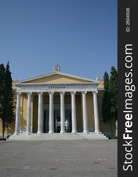 Zapeion neoclassical building athens greece. Zapeion neoclassical building athens greece