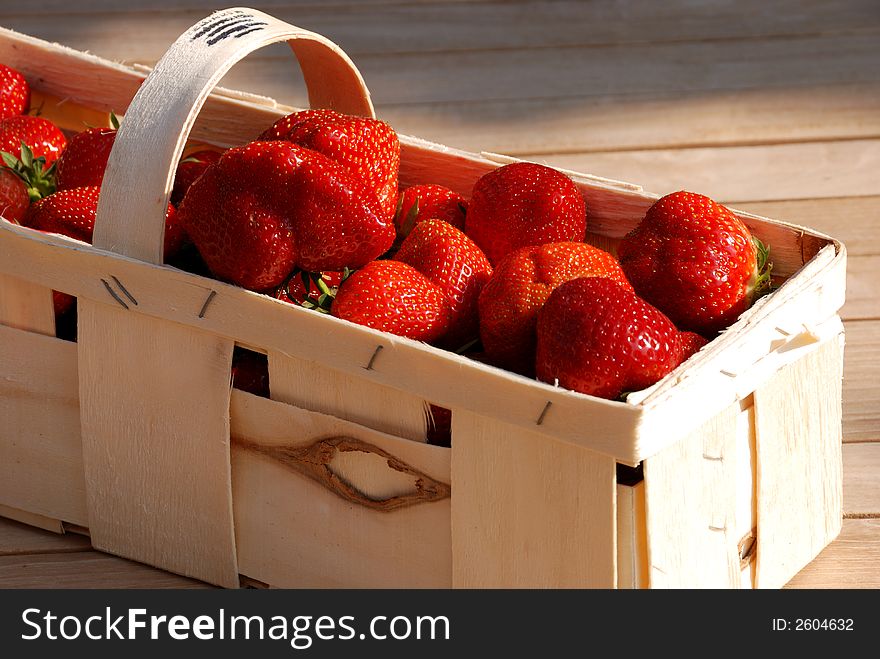 A basket full of delicious strawberries