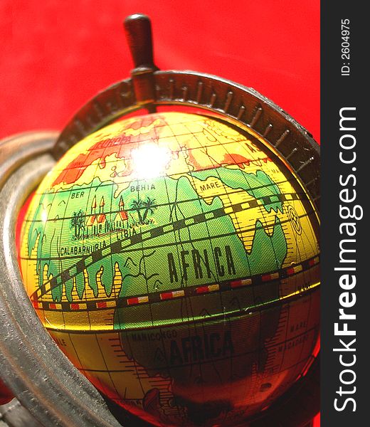 A little ancient and coloured globe