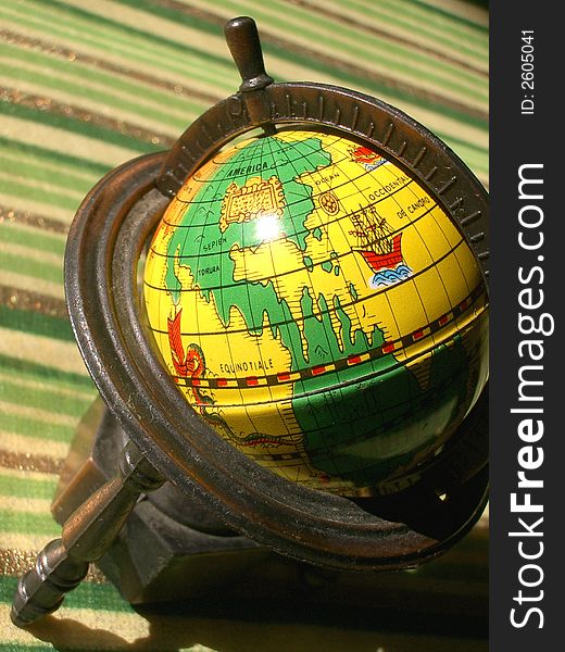 A little ancient and coloured globe