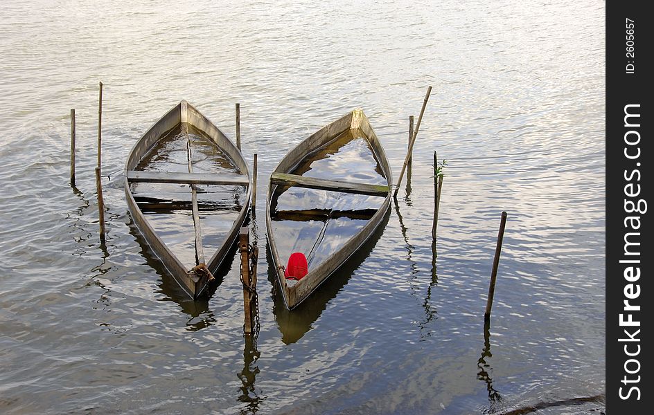 Wooden Boats Submerged