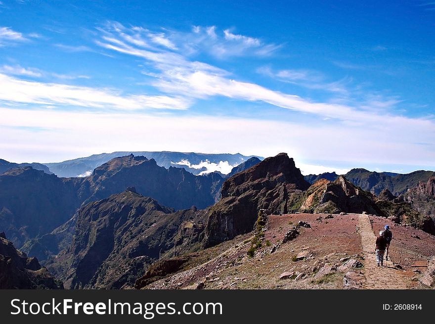 Beautiful landscape of the volcanic formation of the Madeira Island