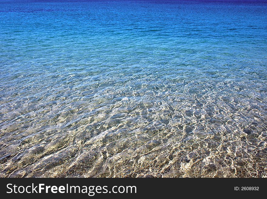 Crystalline water of Porto Santo beach