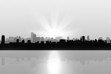 Black And White City Background Royalty Free Stock Photos