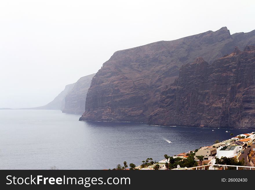 A view on the rocks Los Gigantes. Tenerife.