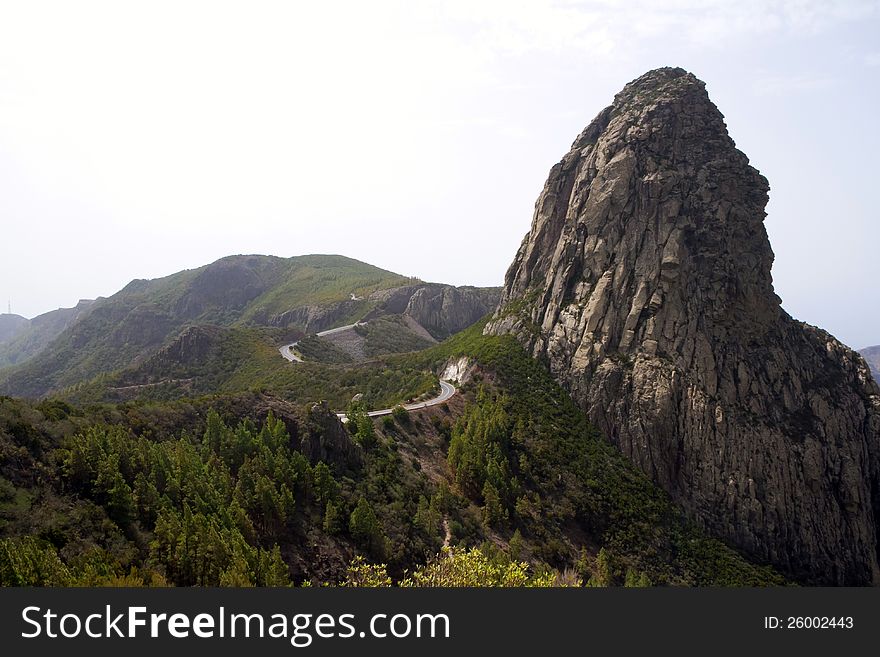 A view on mountains of La Gomera island. A view on mountains of La Gomera island.