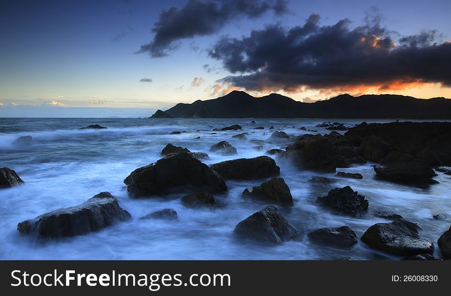 Peaceful seaside landscape at sunset SouthChina. Peaceful seaside landscape at sunset SouthChina