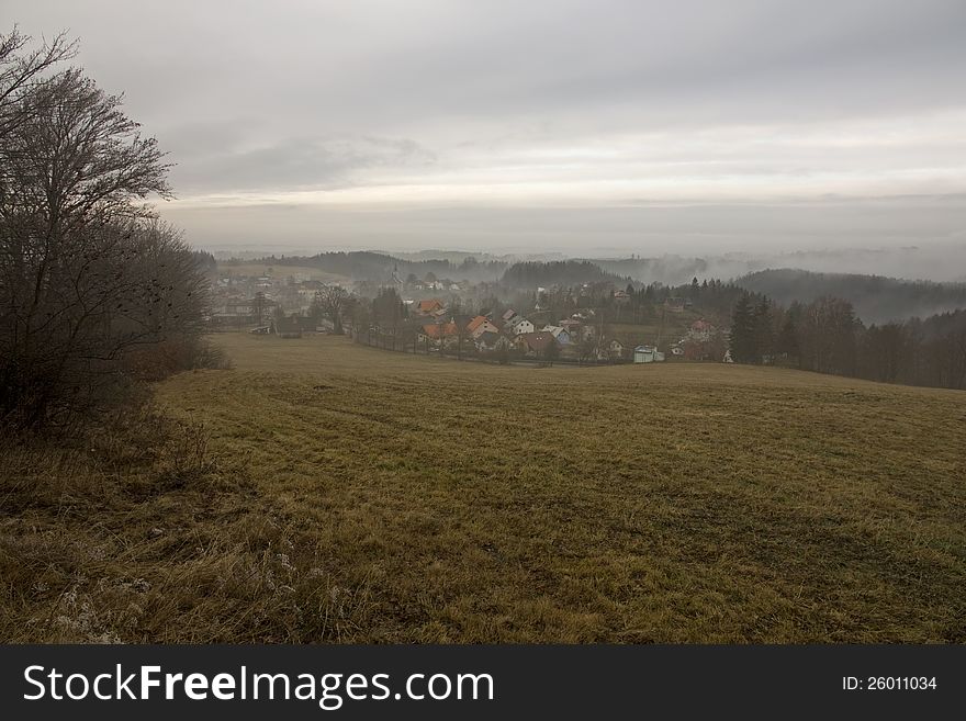 Czech villages in the chilly autumn day. Czech villages in the chilly autumn day