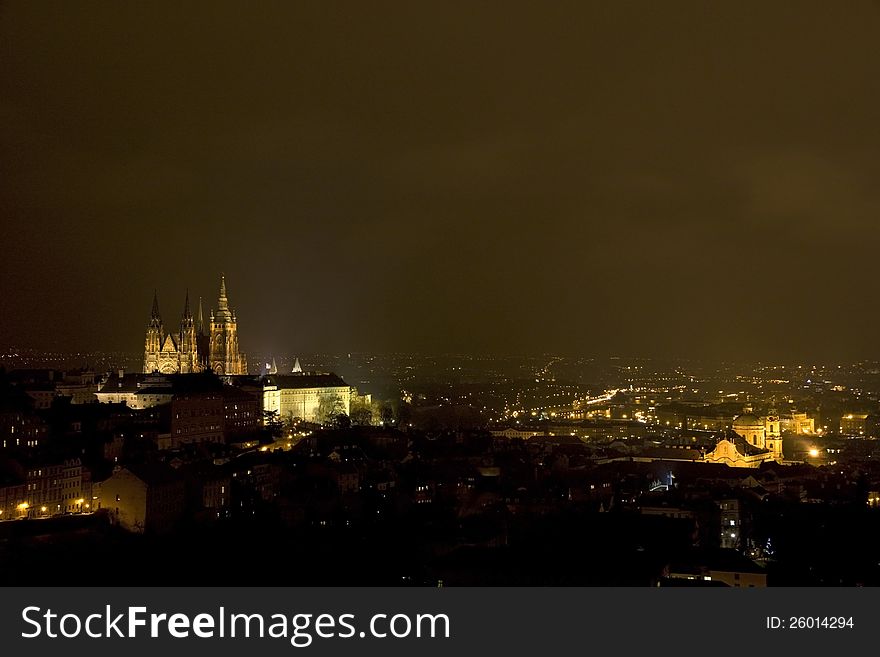 Prague castle seen from petrin