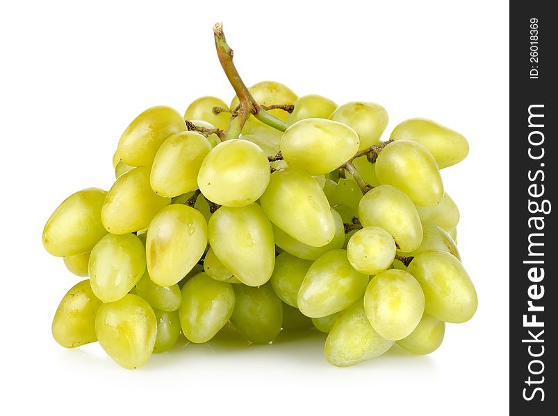 Bunch of green grapes  on white background. Bunch of green grapes  on white background