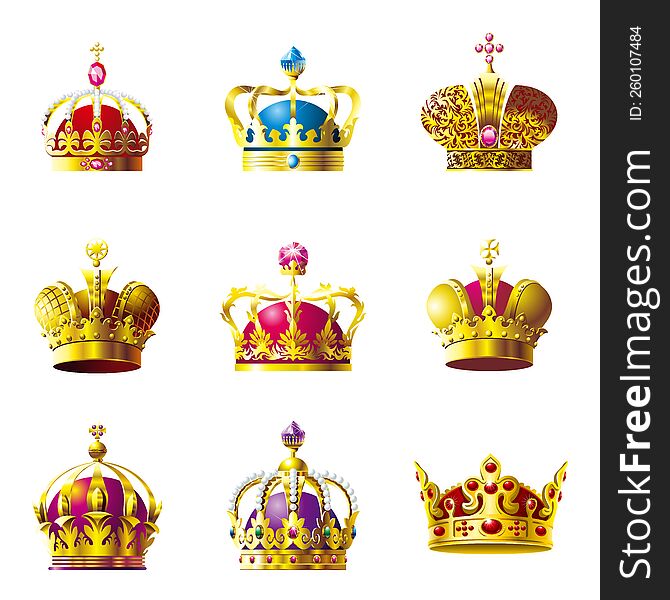 cartoon crown collection done in