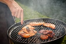 Grilling In The Garden Royalty Free Stock Image Grilling In The Garden Royalty Free Stock Image