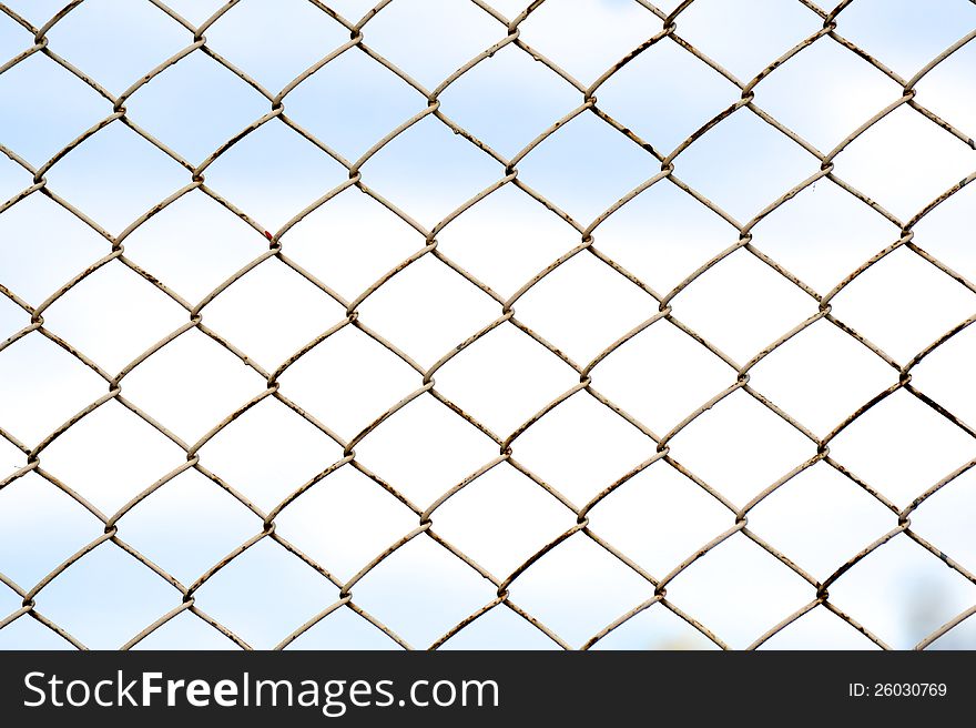 Chain Link fence on sky background. Chain Link fence on sky background