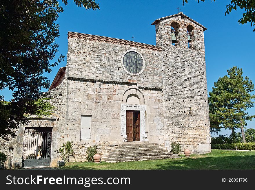 The facade of the abbey of st. nicolÃ² in sangemini, terni, umbria, italy. The facade of the abbey of st. nicolÃ² in sangemini, terni, umbria, italy