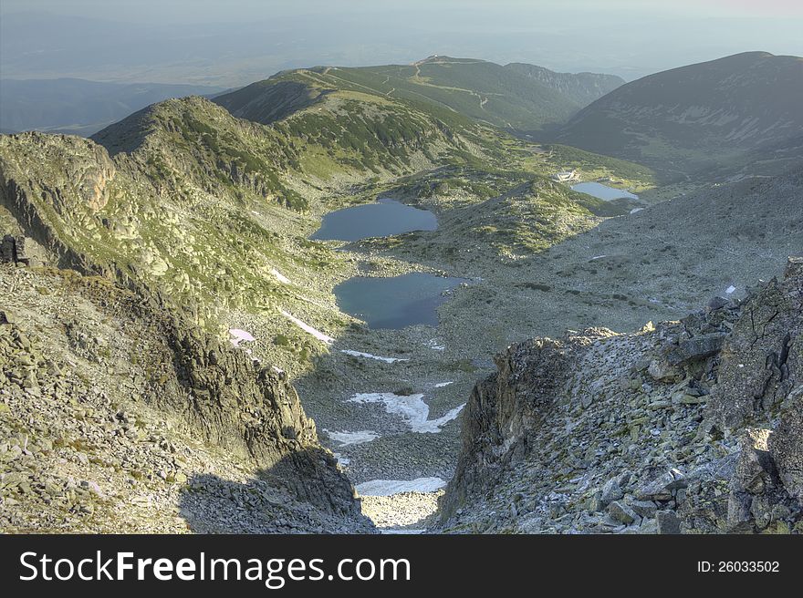 A beautiful Musalenski lakes in Rila mountain in Bulgaria