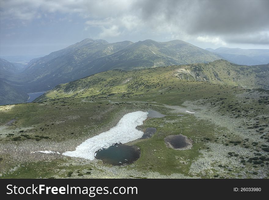 A beautiful high mountain landscape from west Rila mountain in Bulgaria