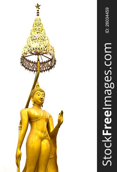 Golden buddha statue isolated