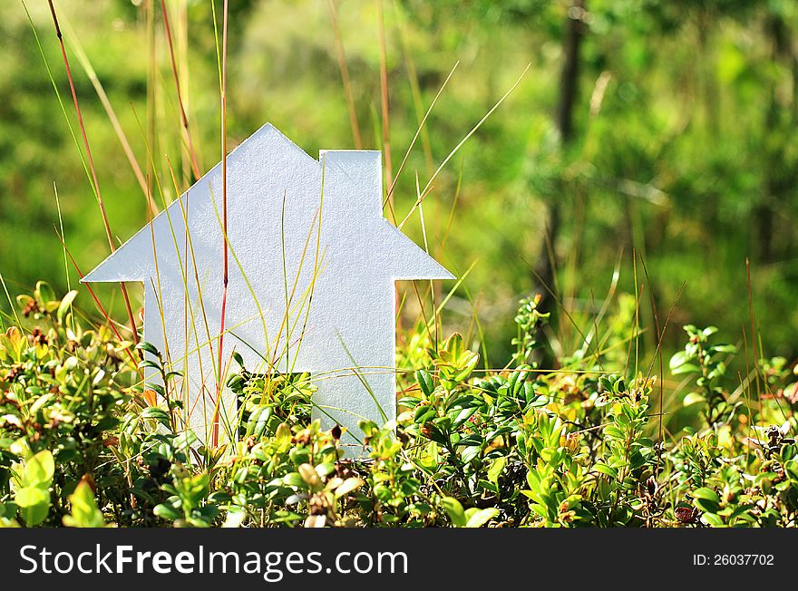 House over green nature background. Real estate concept. House over green nature background. Real estate concept.