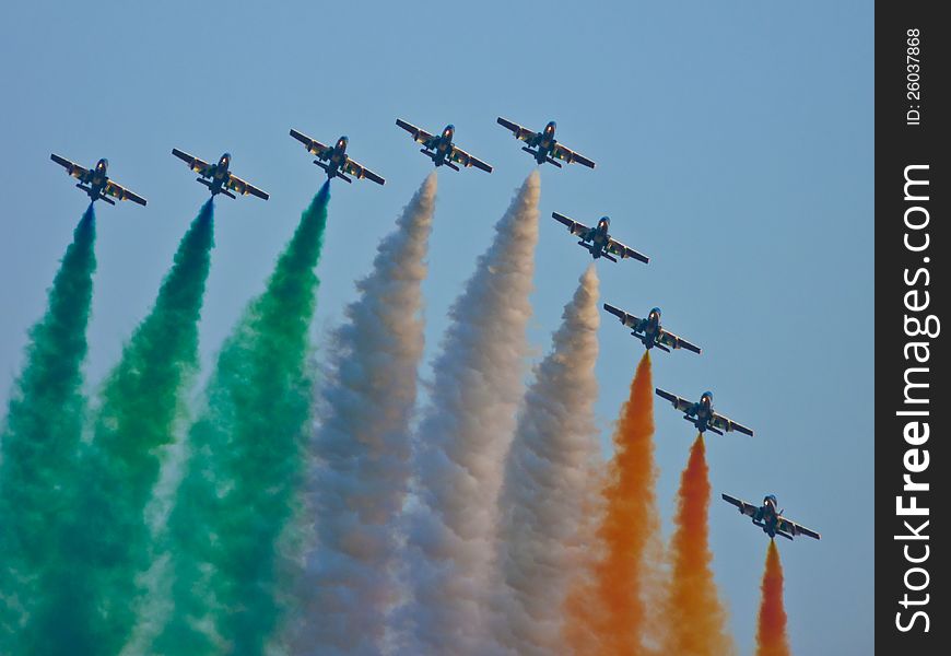 Photo of the Frecce Tricolori was taken on Airshow 2011 in Poland