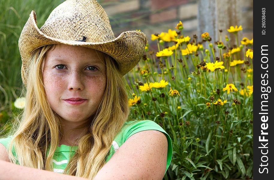 Girl In Cowboy Hat.