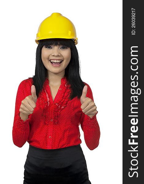 Architect Woman Give Thumb Up