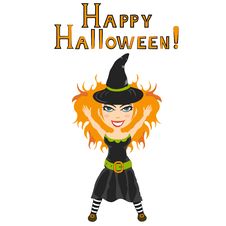 Vector Halloween Witch Stock Image