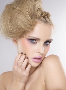 Young Pretty Woman With Beautiful Blond Hairs Stock Photos Young Pretty Woman With Beautiful Blond Hairs Stock Photos