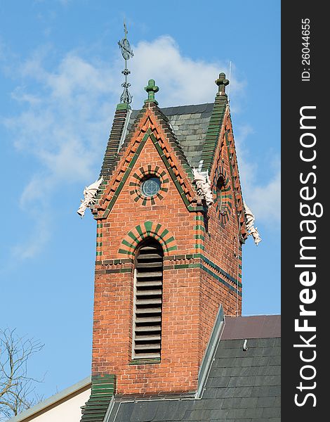 Tower of the chapel in small Glienicke. Tower of the chapel in small Glienicke