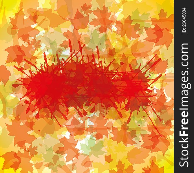 Autumn abstract leaf illustration card. Autumn abstract leaf illustration card
