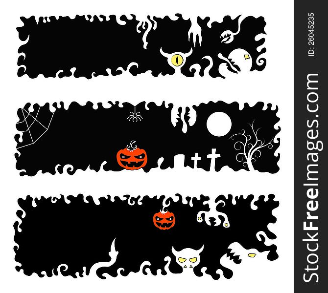 Halloween Banners. Set of three pieces