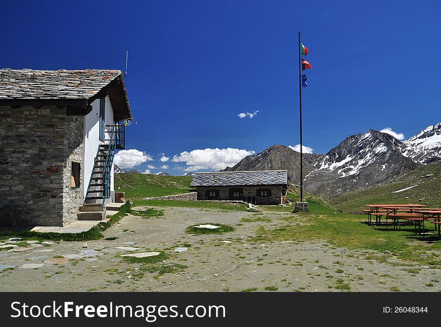 Sella mountain hut, Gran Paradiso national park.