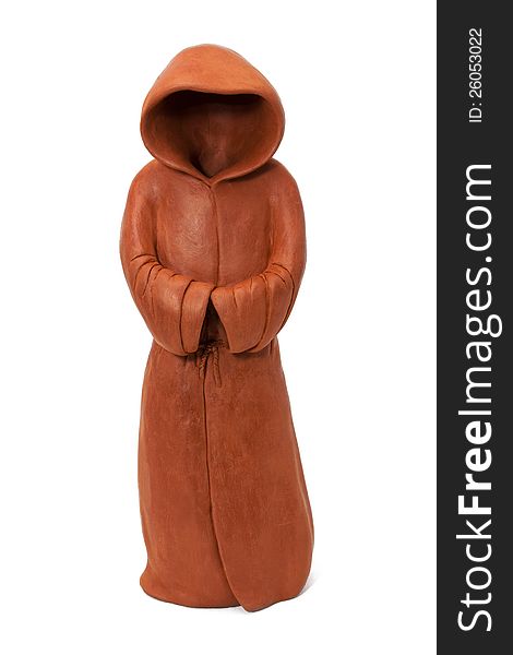 Ceramic figurine in the form of the monastic cloak with hood. Ceramic figurine in the form of the monastic cloak with hood