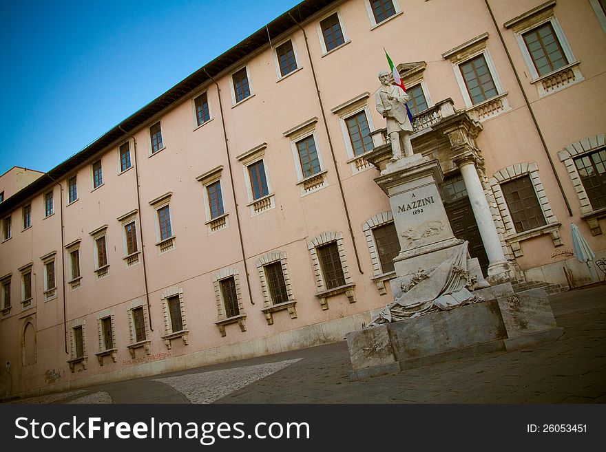 The Ducal Palace (also Palazzo Cybo Malaspina, 16th century), now the seat of the Fine Arts Academy. Horizontal view from place Accademia, Carrara, Tuscany, Italy. The Ducal Palace (also Palazzo Cybo Malaspina, 16th century), now the seat of the Fine Arts Academy. Horizontal view from place Accademia, Carrara, Tuscany, Italy.