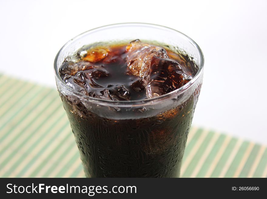 Ice black coffee in a long glass