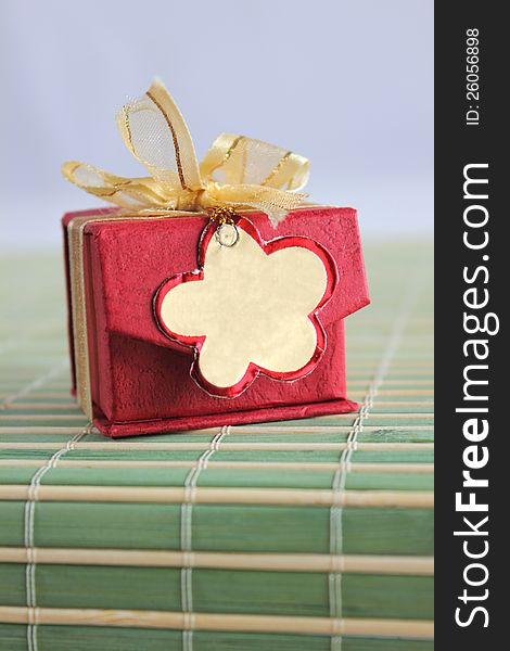 Gift boxgolden ribbon for holiday present
