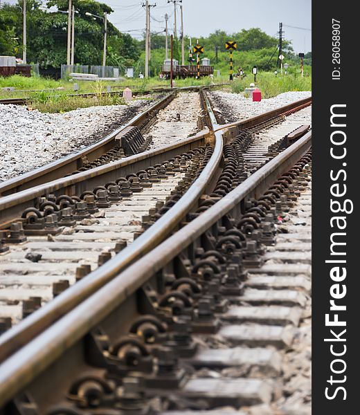 Curve of railway junction in Thailand. Curve of railway junction in Thailand