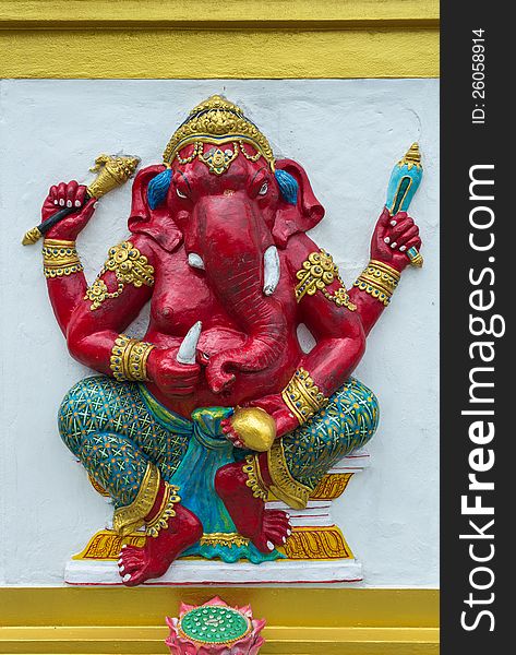 The sculpture of Ganesha at Wat Saman