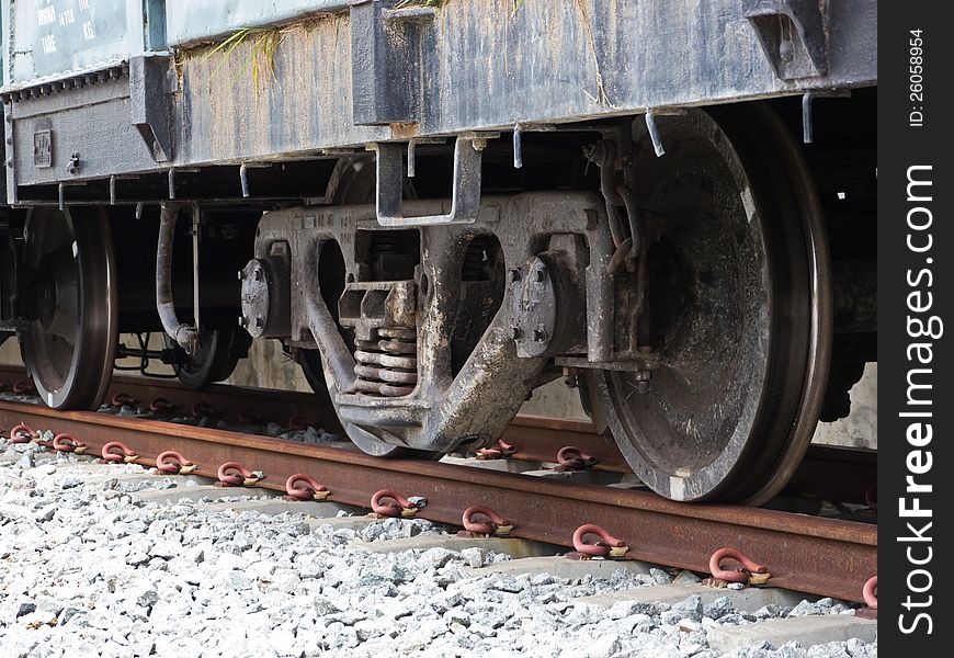 Wheel of train on track