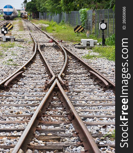 Curve of railway junction in Thailand. Curve of railway junction in Thailand