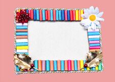 Photo Frame On An Isolated Background. New Year Photo Frame Made Of Cardboard Royalty Free Stock Images Photo Frame On An Isolated Background. New Year Photo Frame Made Of Cardboard Royalty Free Stock Images