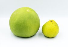 Big And Small: A Pomelo And A Mandarin Stock Photography