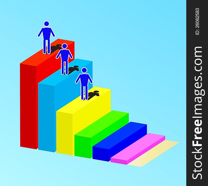 Businessman standing on the Graph of the financial business. Businessman standing on the Graph of the financial business.