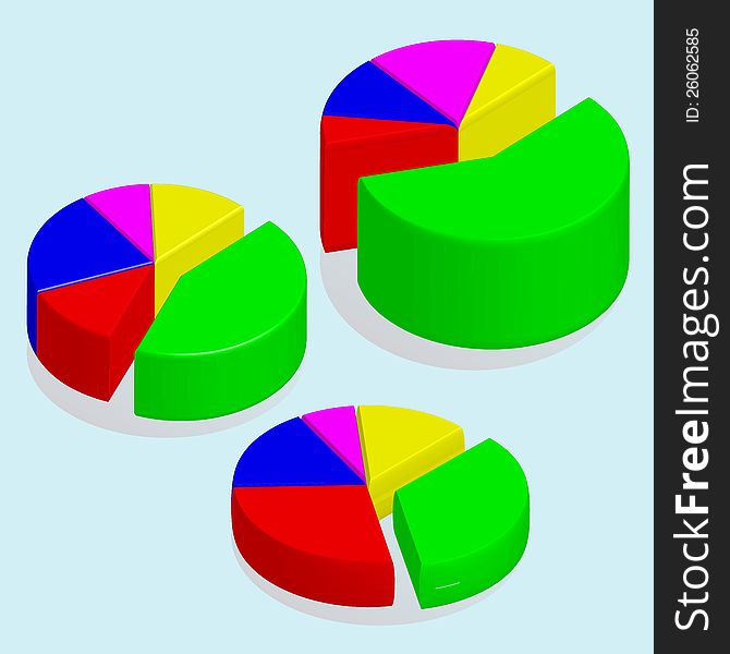 Pie chart showing the financial statistics of business colorful. Pie chart showing the financial statistics of business colorful