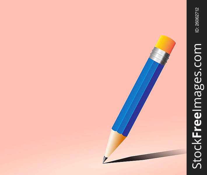 Illustration pencil on pink background