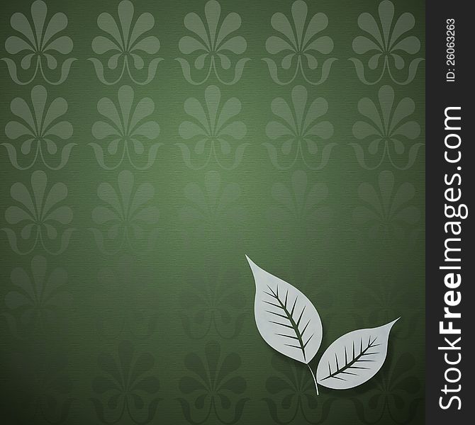 Simple floral motive on a green background with a gradient