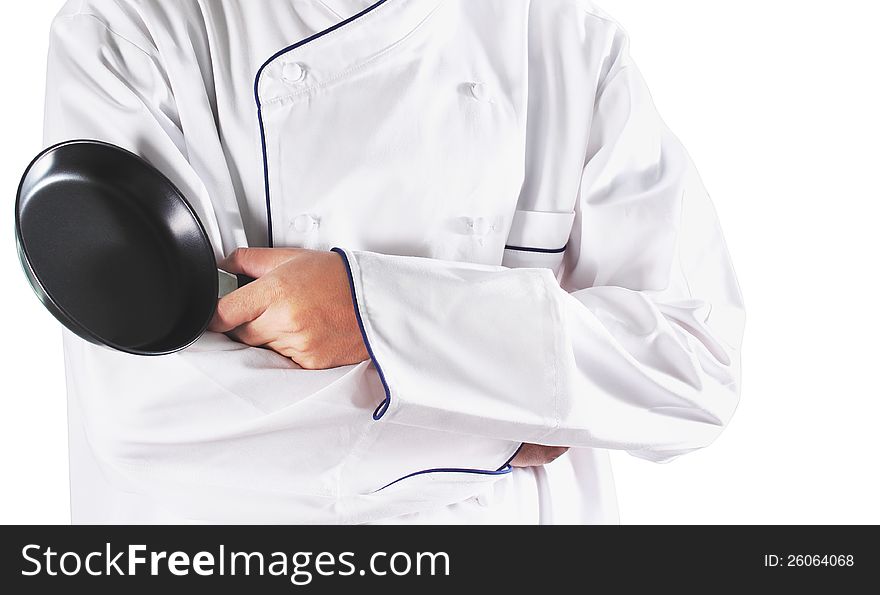 Cropped view of Chef on white background